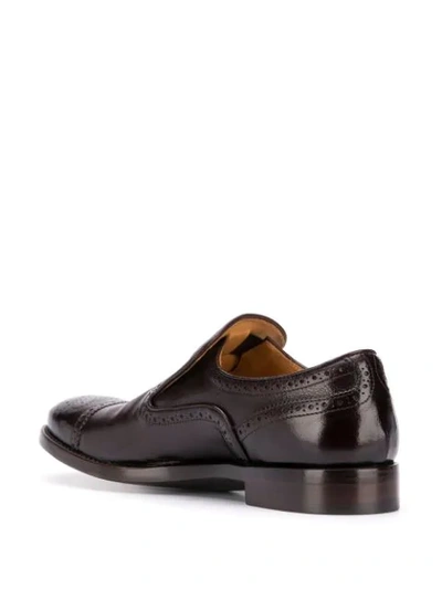 Shop Alberto Fasciani Brogue-detail Loafers In Brown