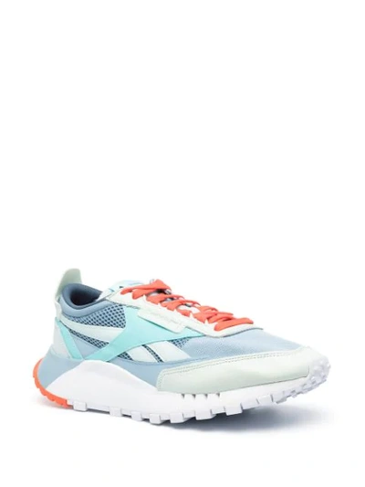 Shop Reebok Panelled Lace-up Sneakers In Blue