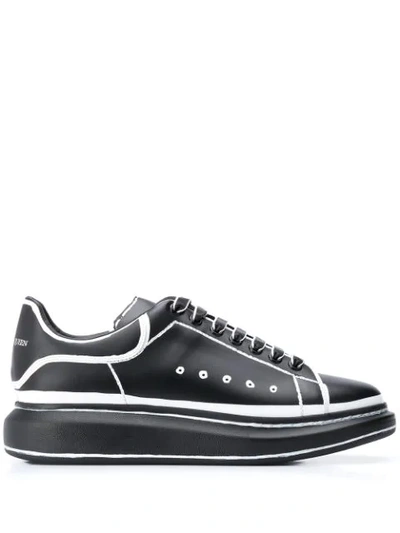 Shop Alexander Mcqueen Oversized Outline Low-top Sneakers In Black