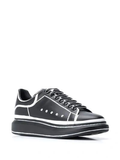 Shop Alexander Mcqueen Oversized Outline Low-top Sneakers In Black