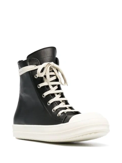Shop Rick Owens Phlegethon High-top Leather Sneakers In Black