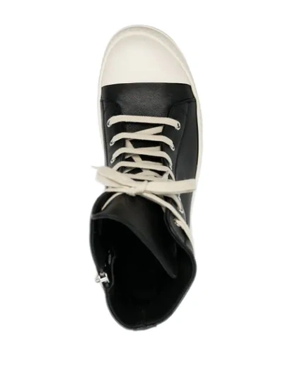 Shop Rick Owens Phlegethon High-top Leather Sneakers In Black