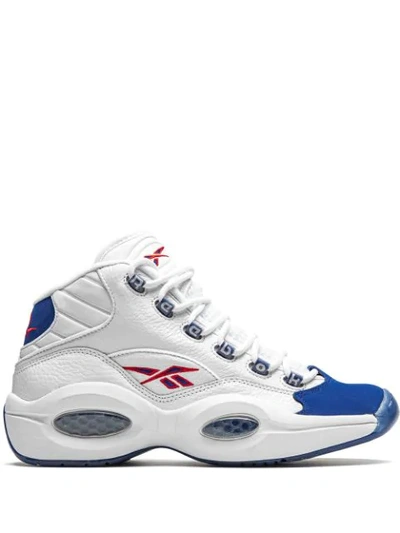 Reebok Unisex Question Mid Basketball Shoes In Ftwr White/classic Cobalt/clear