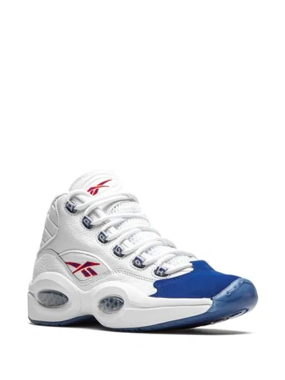Reebok Unisex Question Mid Basketball Shoes In Ftwr White/classic Cobalt/clear