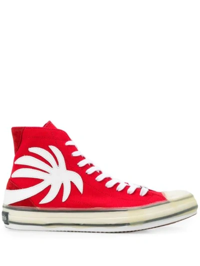 Shop Palm Angels Palm Tree Mofit Sneakers In Red