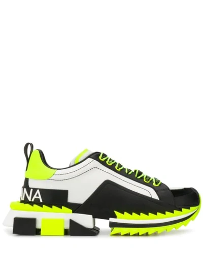 Dolce & Gabbana Fluorescent Multicolored Super King Sneakers In Bianco/giallo  Fluo | ModeSens