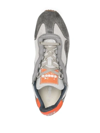 Shop Diadora Panelled Lace-up Sneakers In Grey