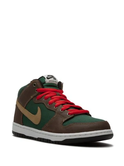 Shop Nike Dunk Mid Sb Sneakers In Green