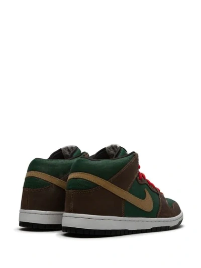 Shop Nike Dunk Mid Sb Sneakers In Green