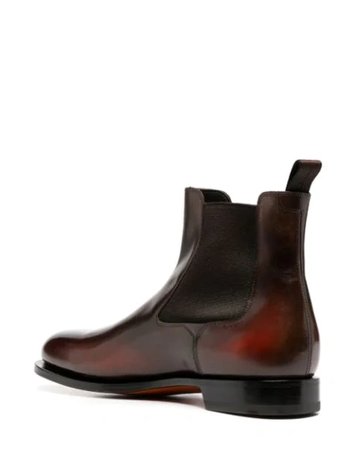 Shop Santoni Leather Ankle Boots In Brown