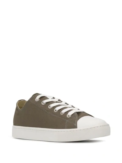 Shop Junya Watanabe Low-top Canvas Trainers In Green