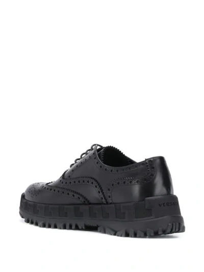 Shop Versace Chunky Sole Oxford Shoes In Black