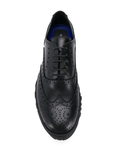 Shop Versace Chunky Sole Oxford Shoes In Black