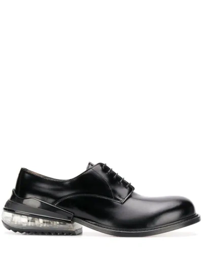 Shop Maison Margiela Clear Heel Derby Shoes In Black