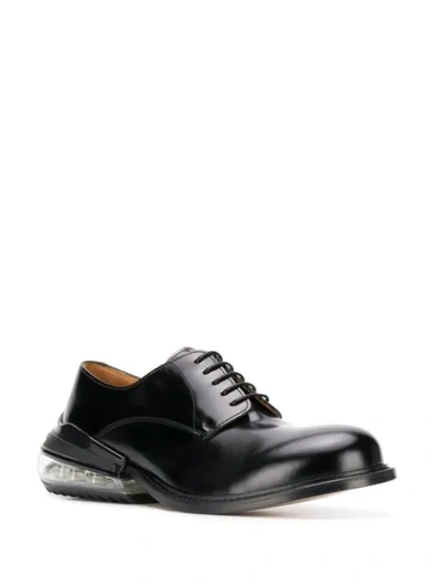 Shop Maison Margiela Clear Heel Derby Shoes In Black