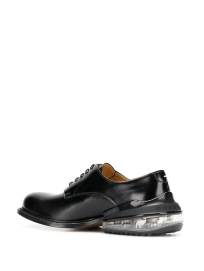 Shop Maison Margiela Clear Heel Derby Shoes In Black