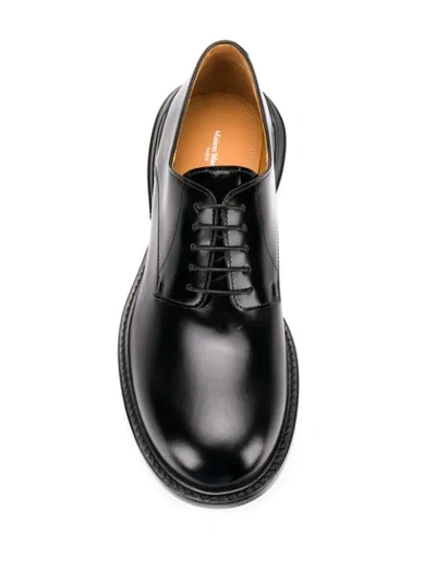 Shop Maison Margiela Clear Heel Derby Shoes In Black