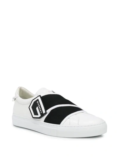 Shop Givenchy Elasticated Logo Strap Sneakers In White