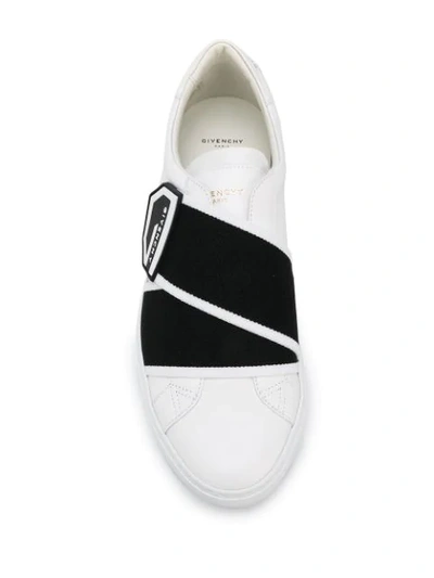 Shop Givenchy Elasticated Logo Strap Sneakers In White