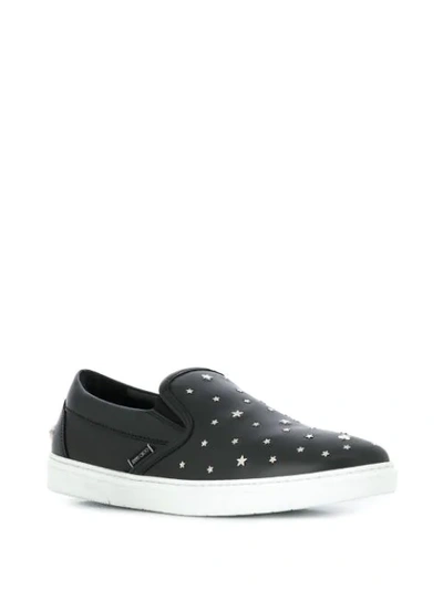 Shop Jimmy Choo Grove Star-embellished Slip-on Sneakers In Black