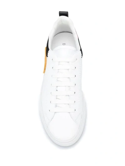 Shop Dsquared2 Embroidered Logo Sneakers In White