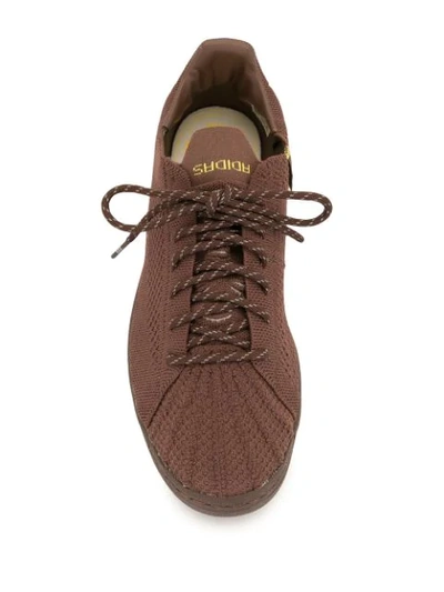 Shop Adidas Originals By Pharrell Williams Superstar Primeknit Sneakers In Brown