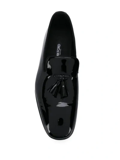 Shop Tom Ford Tassel Detailed Loafers In Black