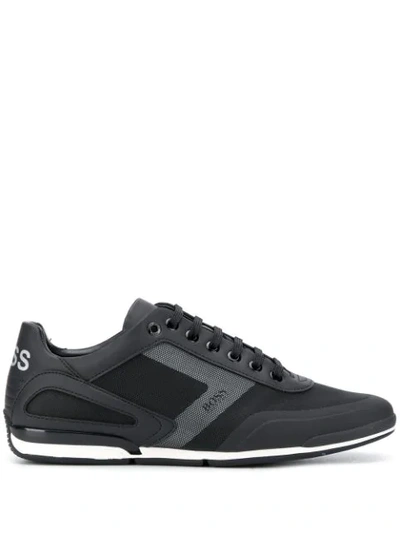 Shop Hugo Boss Low Top Saturn Sneakers In Black