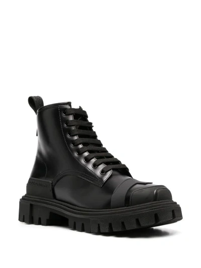 Shop Dolce & Gabbana Chunky Trekking Boots In Black