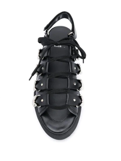 Shop Toga Virilis Buckled Cage Sandals In Black