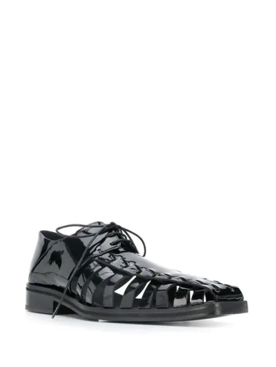 Shop Martine Rose Tyrone Cutout Derby Shoes In Black