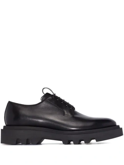Shop Givenchy Ridged-sole Leather Derby Shoes In Black
