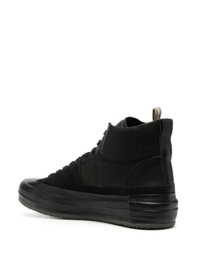 Shop Officine Creative Panelled Leather High-top Sneakers In Black