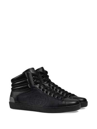 Shop Gucci Ace High-top Sneakers In Black