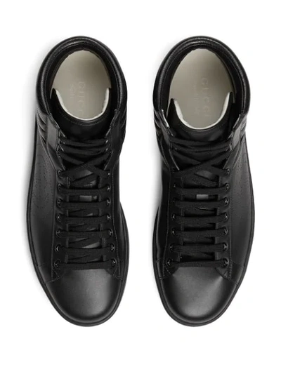 Shop Gucci Ace High-top Sneakers In Black