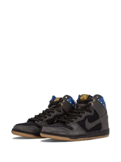 Shop Nike Sb Dunk High Premium Sneakers In Black