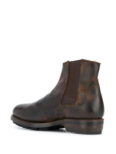 Shop Ajmone Distressed Ankle Boots In Brown