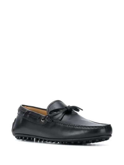 Shop Tod's Leather Loafers In Black