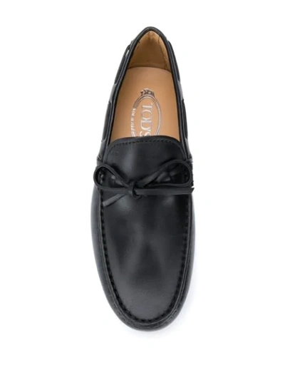 Shop Tod's Leather Loafers In Black