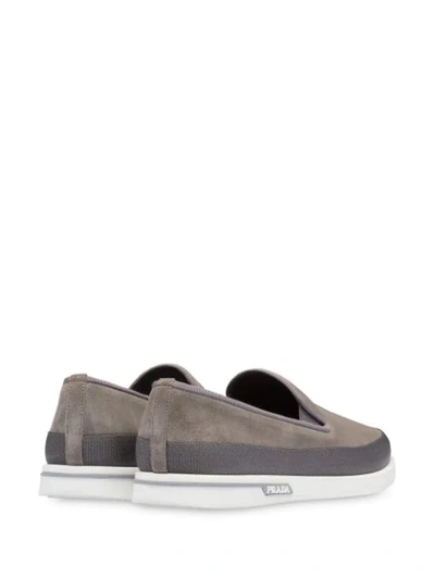 Shop Prada Slip-on Sneakers In Grey