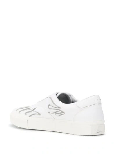Shop Amiri Flames-appliqué Low-top Sneakers In White