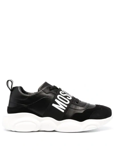 Shop Moschino Teddy Elastic-band Sneakers In Black