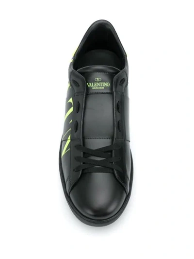 Shop Valentino Vltn Open Sneakers In Black