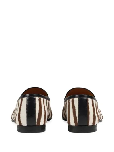 Shop Gucci Jordaan Zebra-effect Loafers In Neutrals