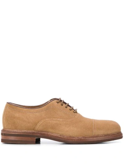 Shop Brunello Cucinelli Suede Oxford Shoes In Neutrals