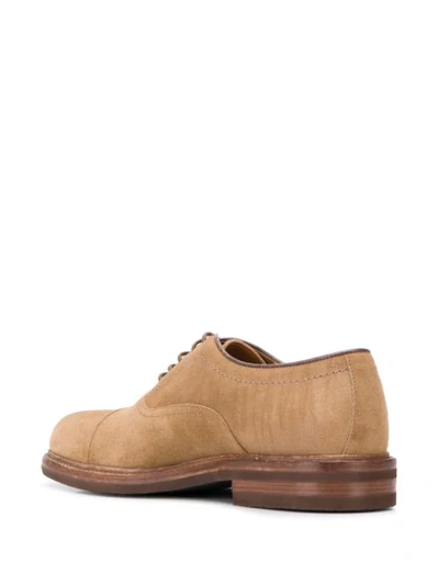 Shop Brunello Cucinelli Suede Oxford Shoes In Neutrals