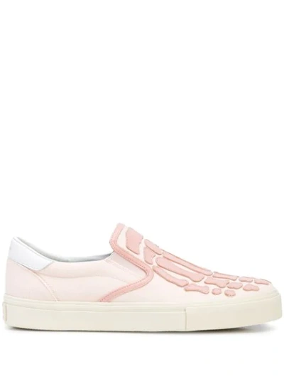 Shop Amiri Skeleton Slip-on Sneakers In Pink