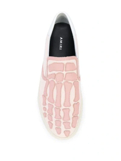 Shop Amiri Skeleton Slip-on Sneakers In Pink