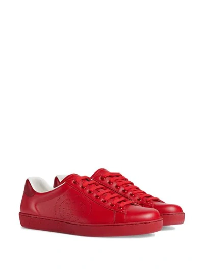 Shop Gucci Ace Low-top Sneakers In Red