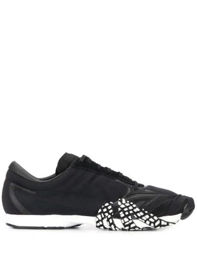 Shop Y-3 Textured Low-top Sneakers In Black
